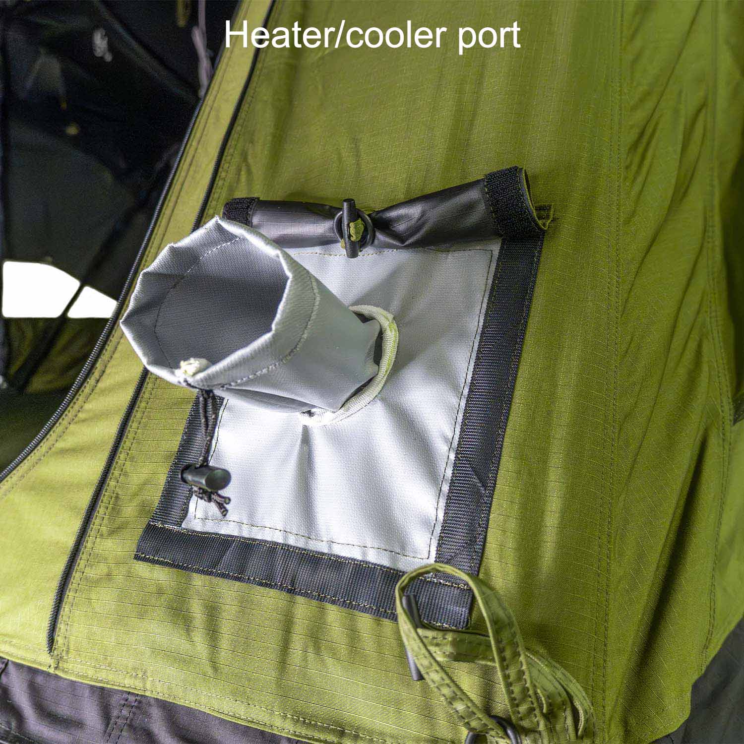heater/cooler port for roof top tent