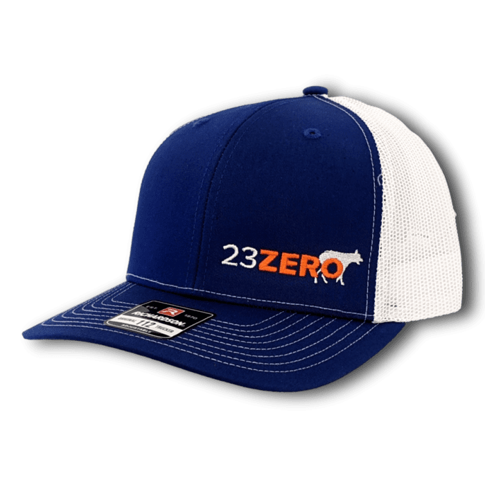23ZERO Adjustable Mesh Trucker Hat in Blue & White