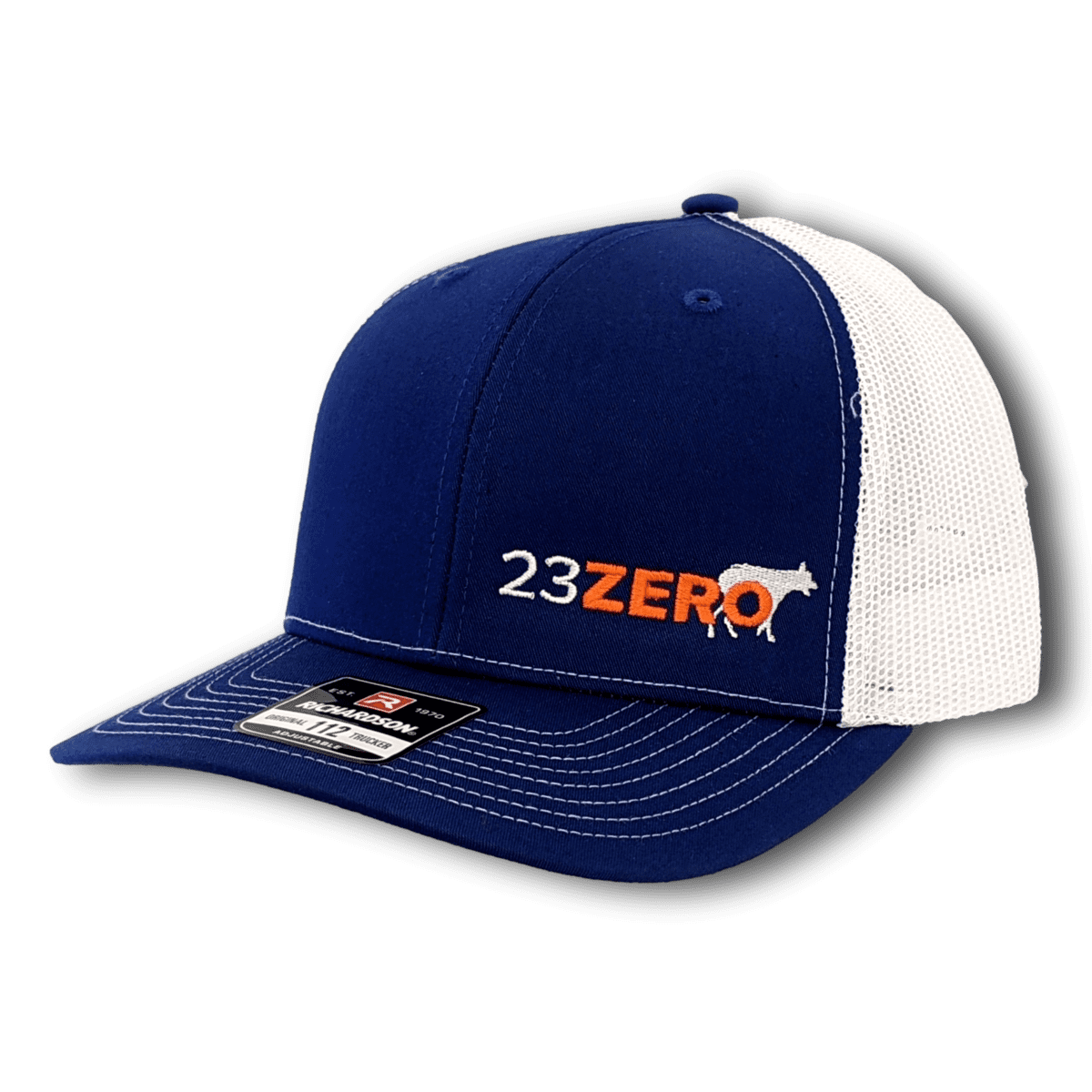23ZERO Adjustable Mesh Trucker Hat in Blue & White