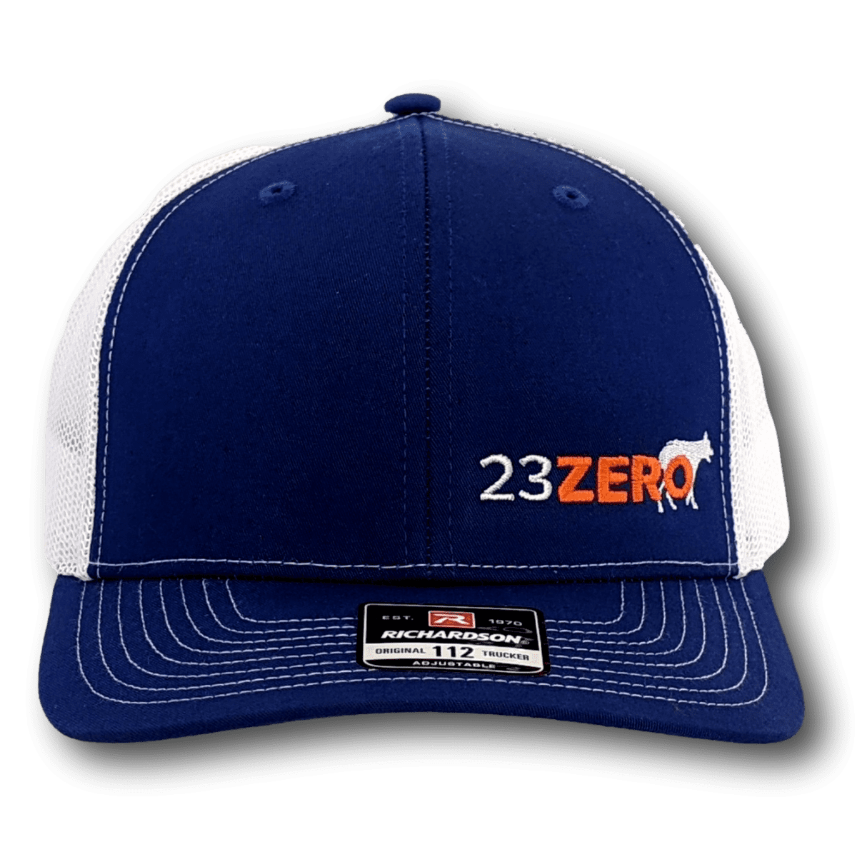 23ZERO Adjustable Mesh Trucker Hat in Blue & White - Image 3