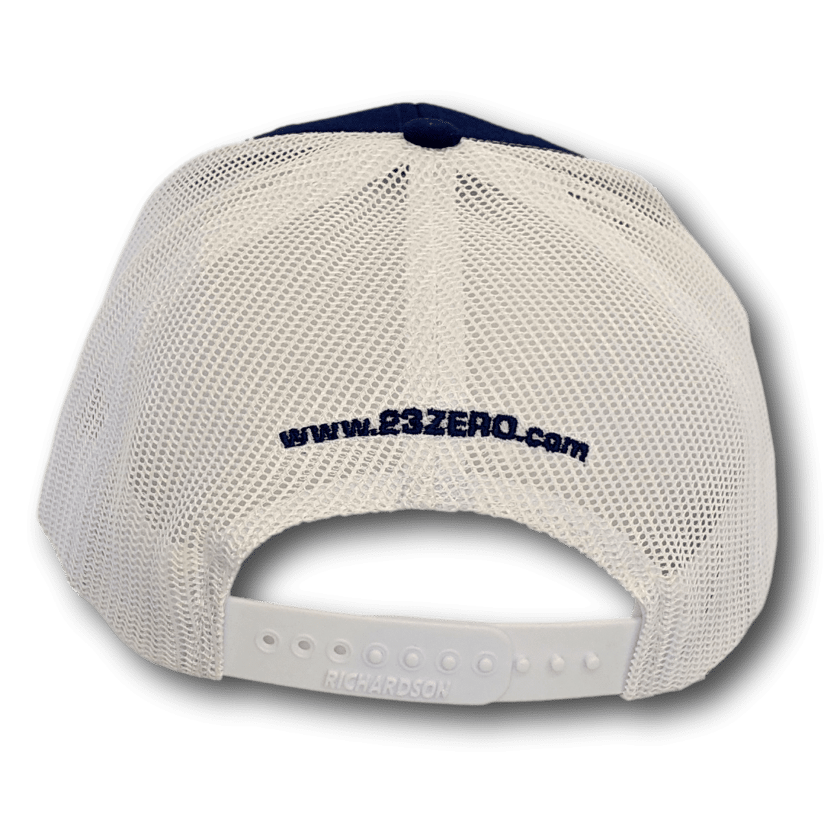 23ZERO Adjustable Mesh Trucker Hat in Blue & White - Image 4