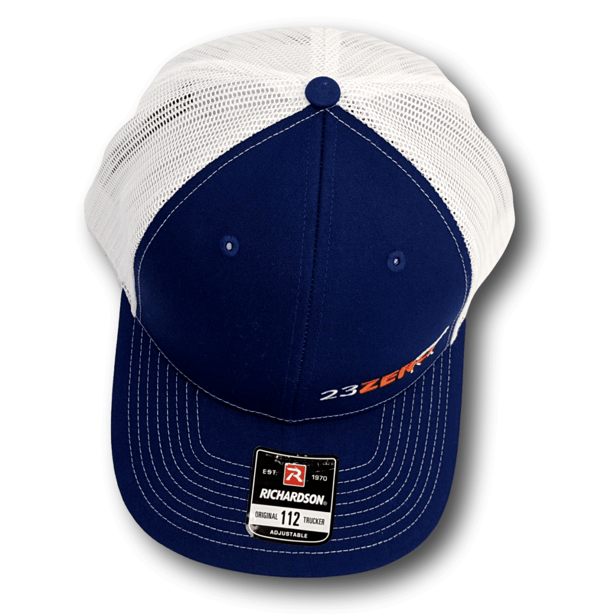 23ZERO Adjustable Mesh Trucker Hat in Blue & White - Image 5