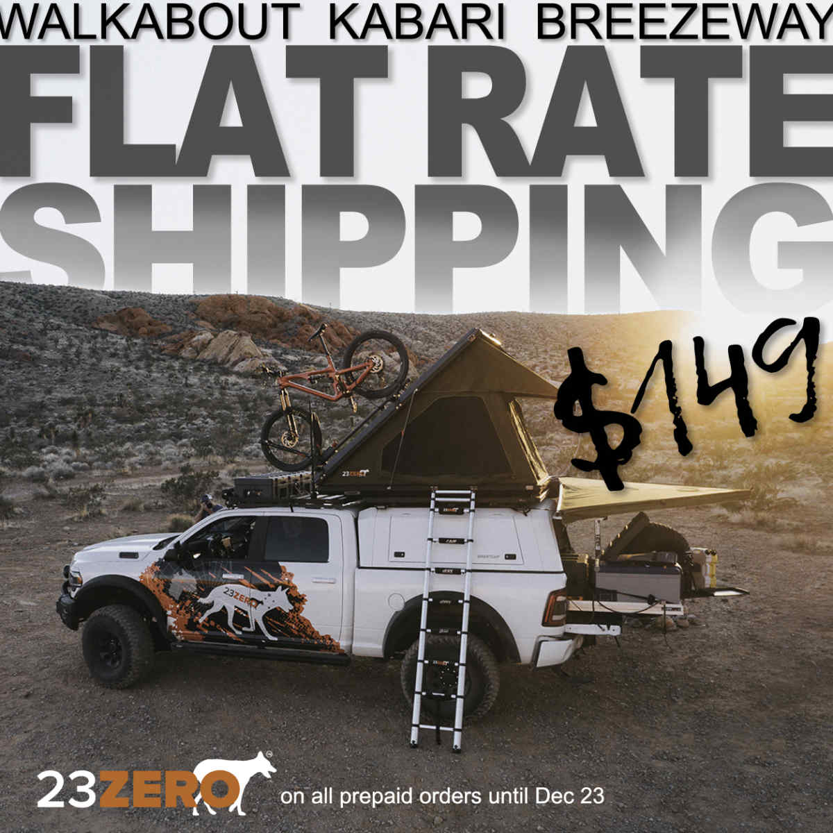 $149.00 FLATRATE SHIPPING – ALL TENTS (ENDED 12/31/21)