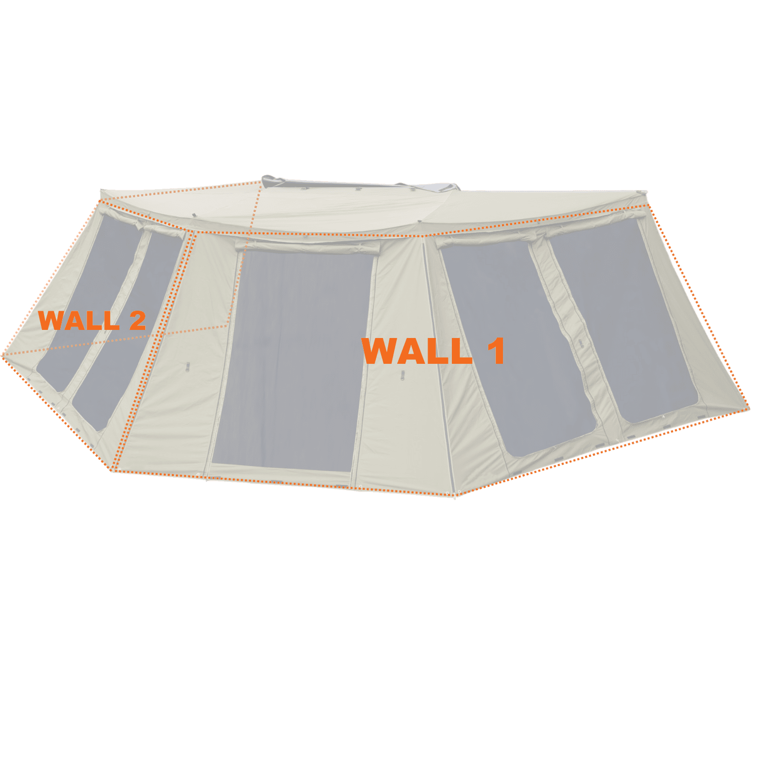 Peregrine 270° Left Deluxe Awning Wall 2 with Screens (Fits PRO 5 - Left Only) - Image 2