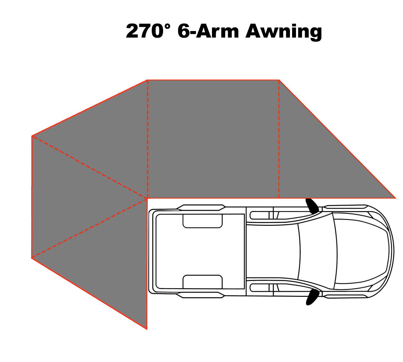 270 6arm awning diagram 270 6-Arm Degree Awning Diagram