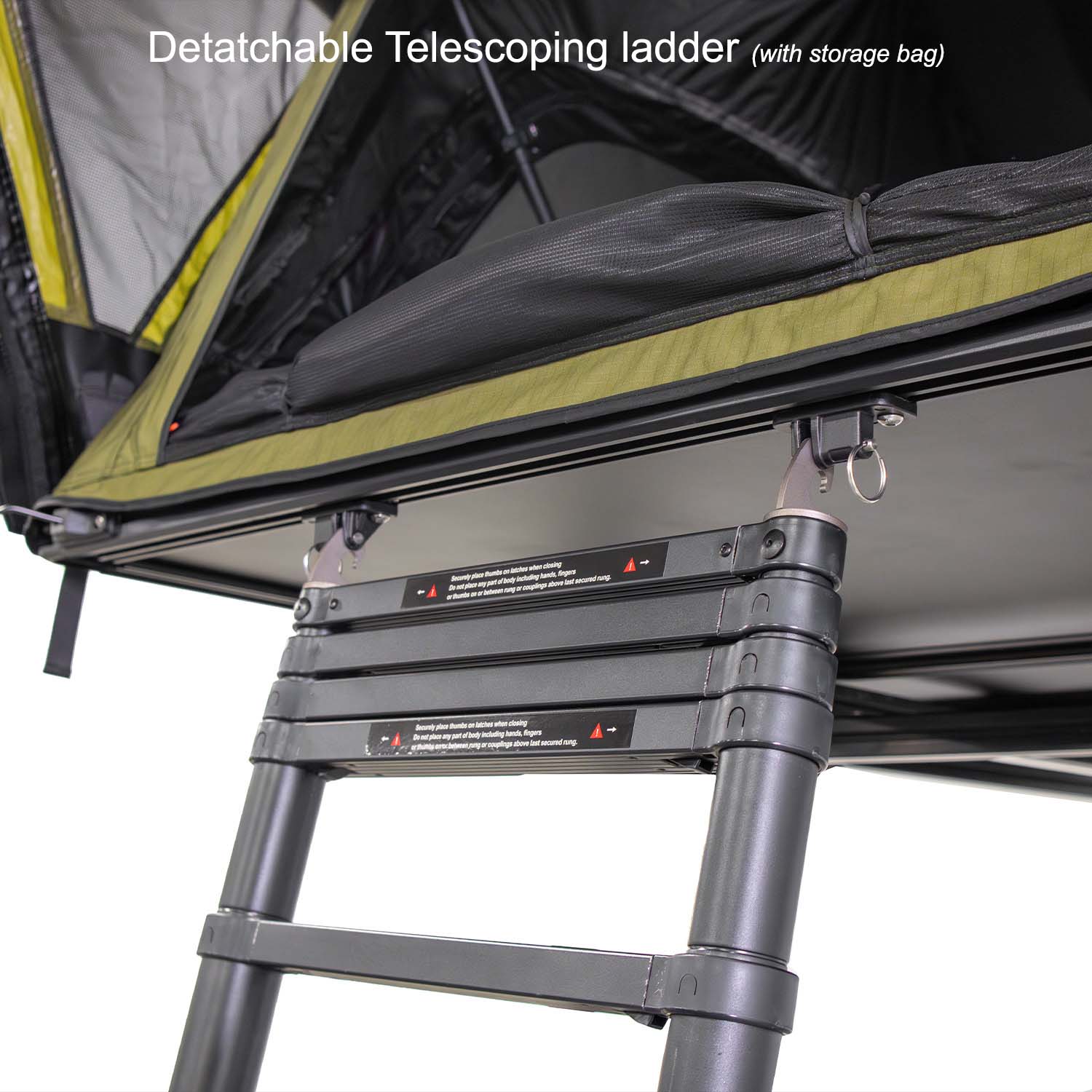 23Zero Armadillo AX2 Hard Shell Side Open Rooftop Tent Included Detachable Telescoping Ladder