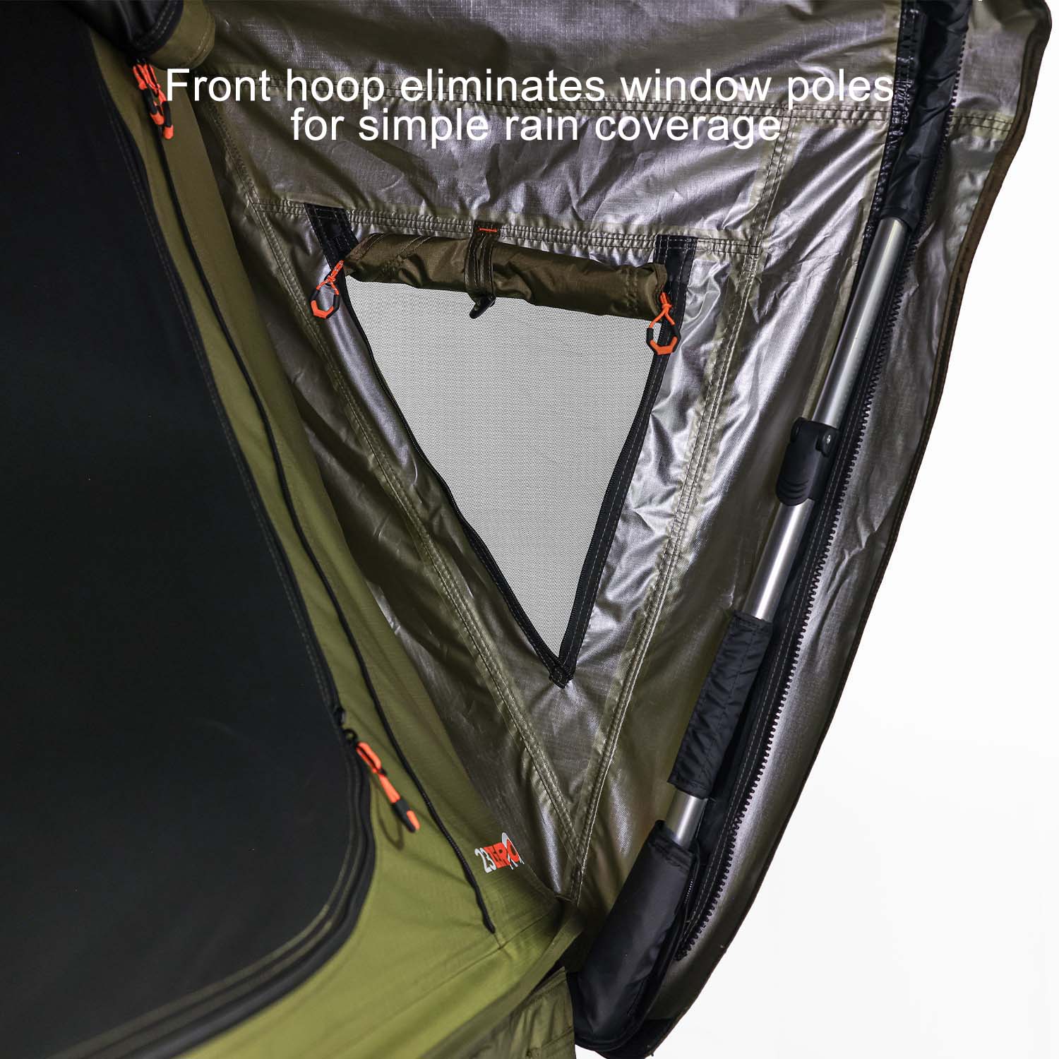 23Zero Armadillo Horizon 2 Hard Shell Roof Top Tent Front Hoop Rain Coverage