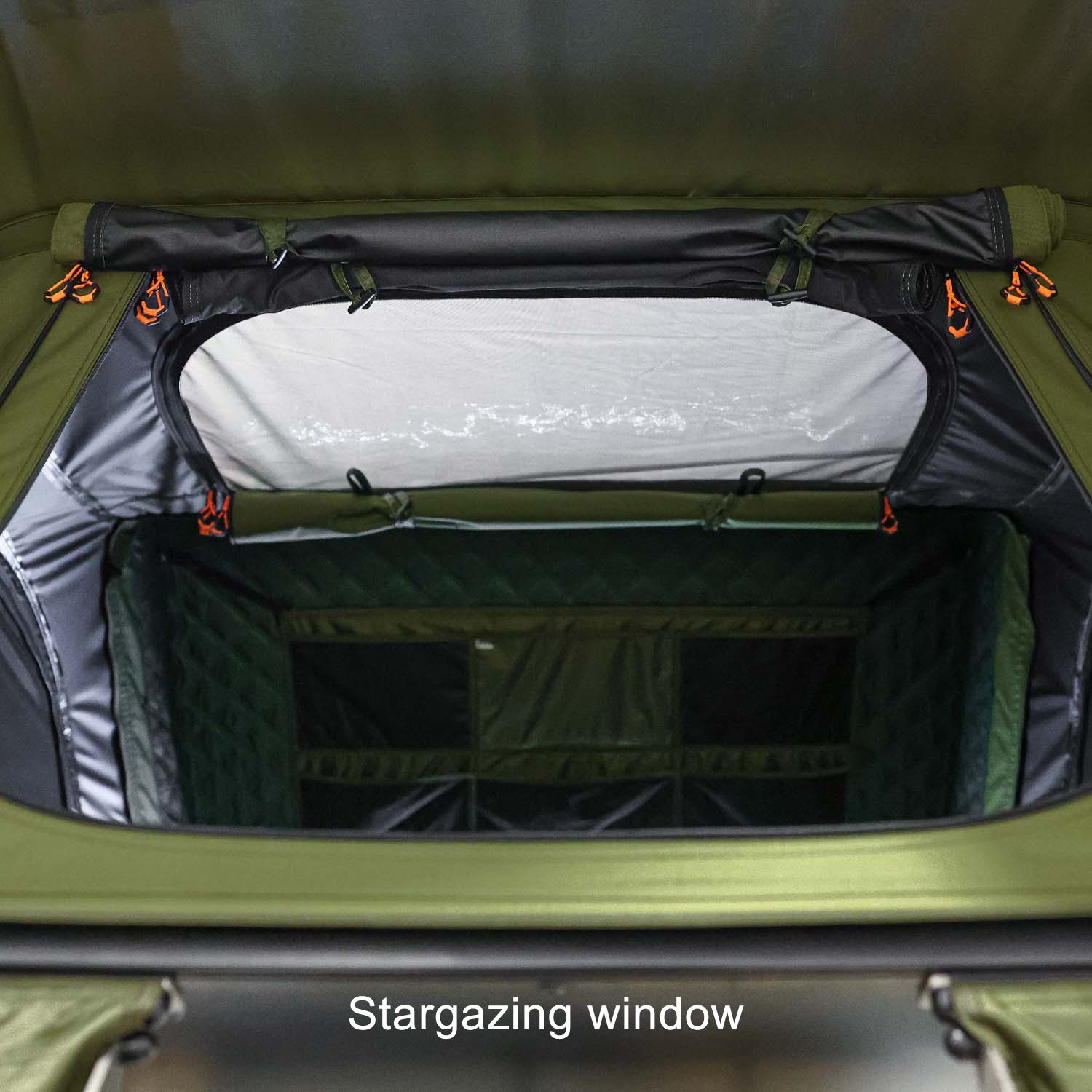 23Zero Armadillo Horizon Hard Shell Roof Top Tent Transparent Stargazing Roof Window Interior
