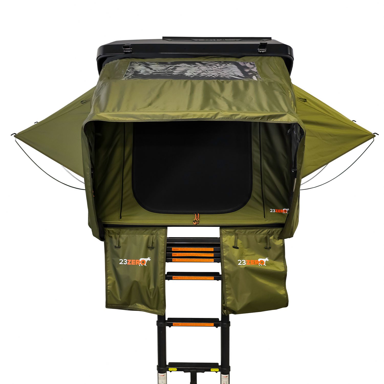 23Zero Armadillo Horizon 2 Hard Shell Roof Top Tent Deployed Front View