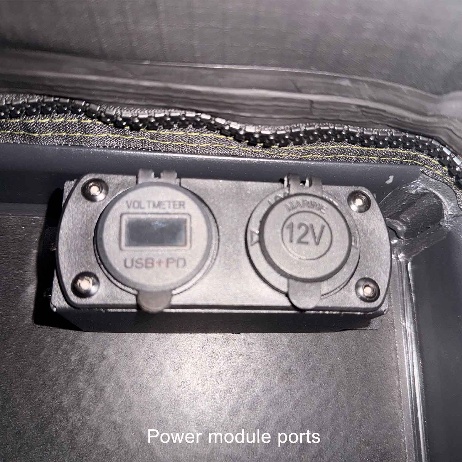 23Zero Armadillo AX2 and AX3 Hard Shell Rooftop Tent Power Module Ports