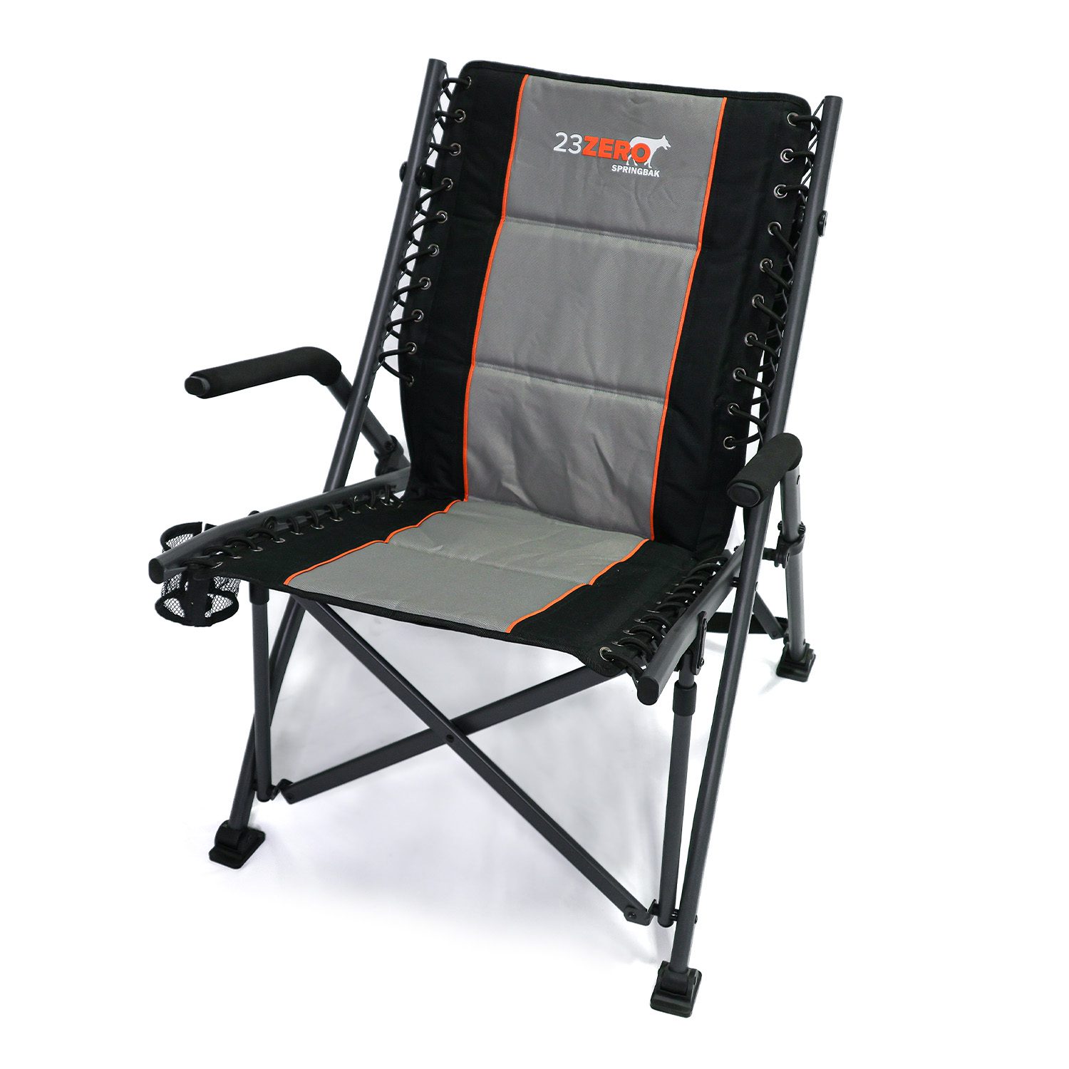 23Zero Springbak Camp Chair Gray Front Angled Left View