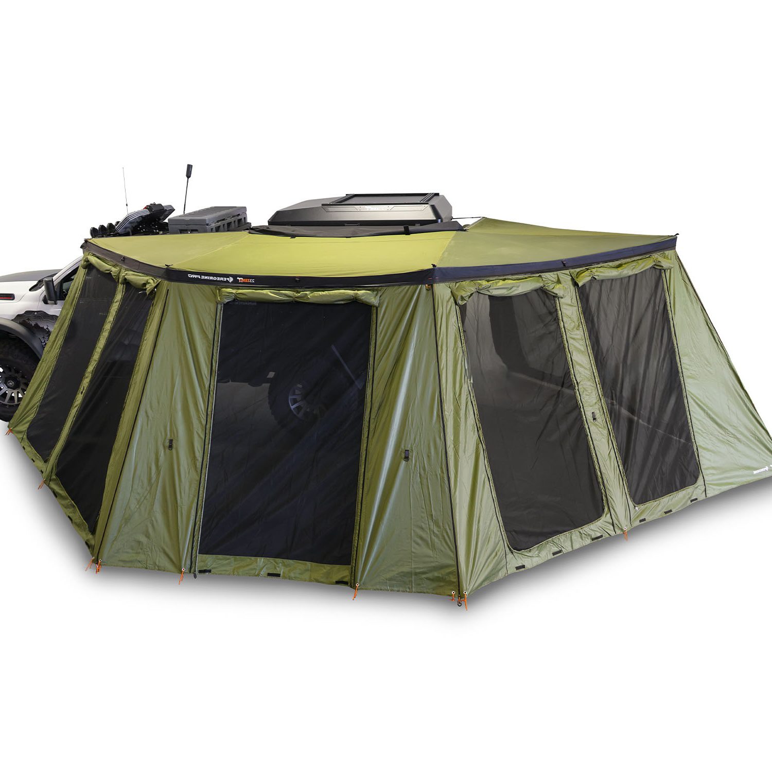 23Zero Peregrine PRO 5 Arm 270 Degree Awning Wall Kit - Left Side Deployed With Screens