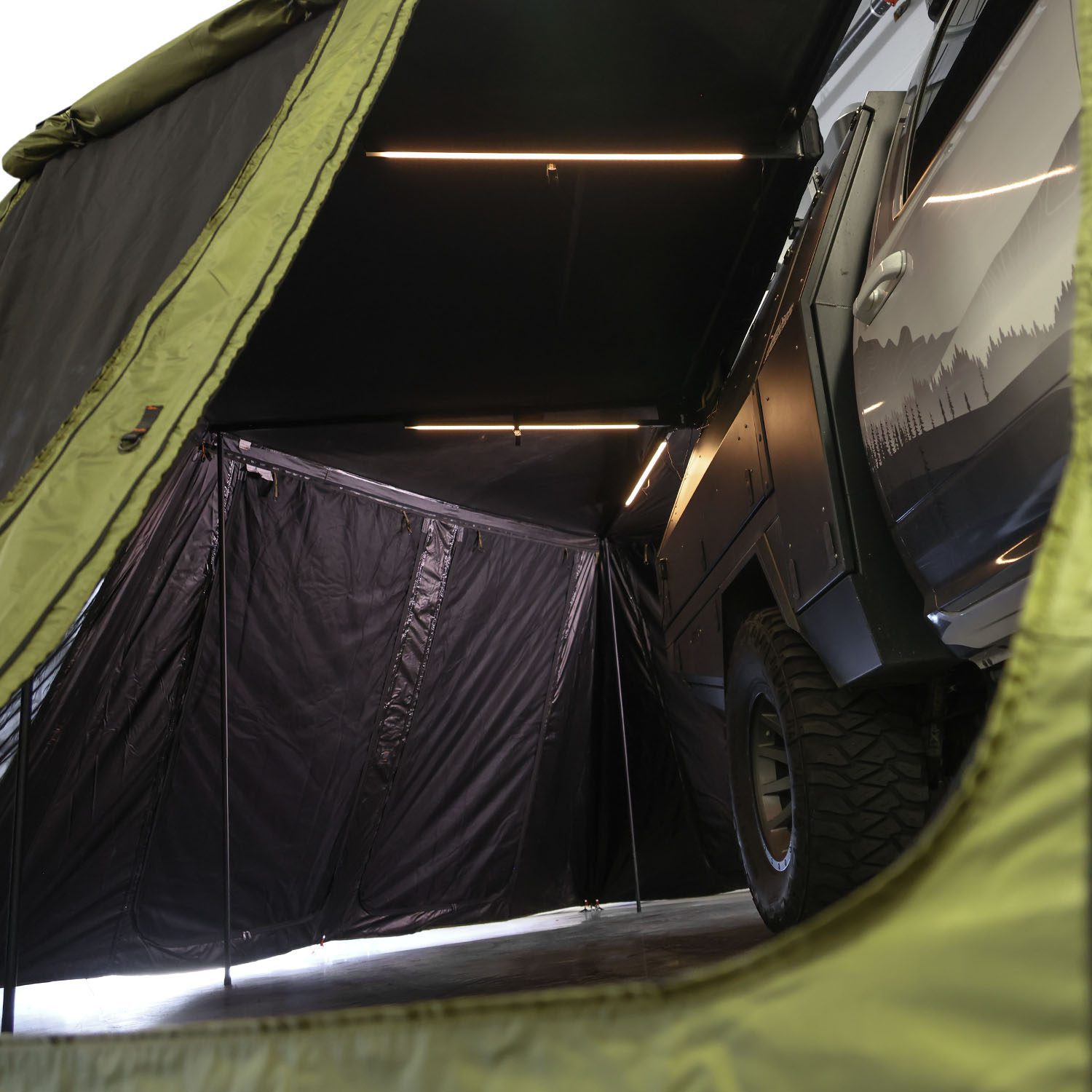 23Zero Peregrine PRO 5 Arm 270 Degree Awning Wall Kit - Right Side Deployed Interior View
