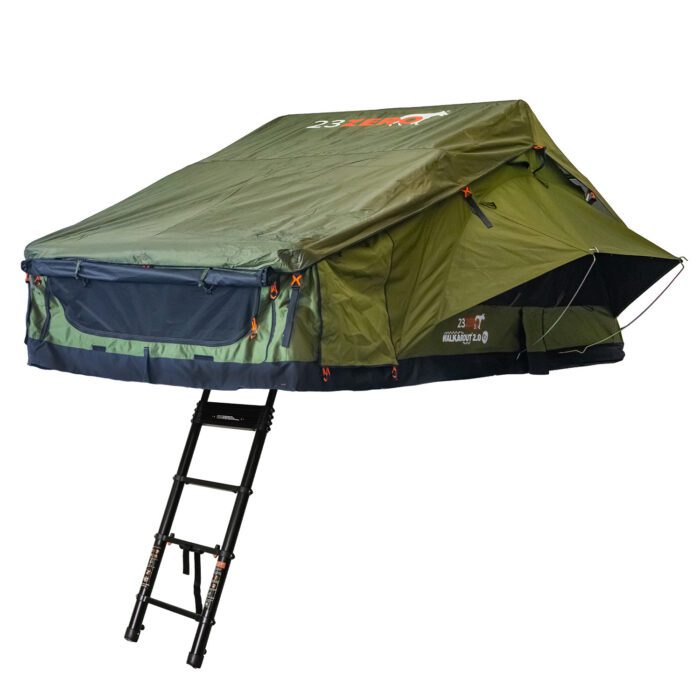 23Zero Walkabout 2.0 soft shell rooftop tent deployed, available in 56, 62, and 72 sizes