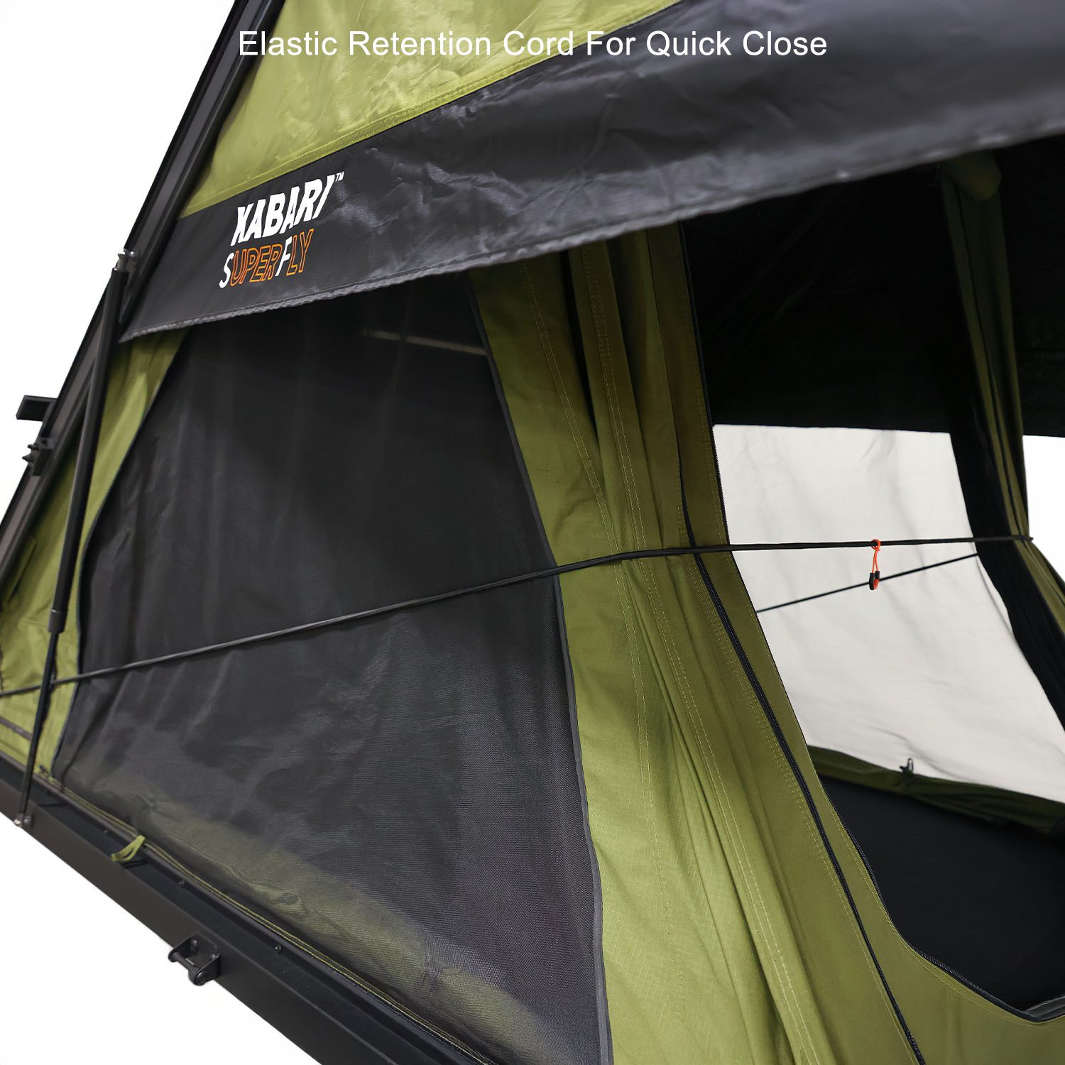 Kabari SuperFly Hybrid Wedge Lightweight Rooftop Tent Deployed Elastic Retention Cord For Quick Close
