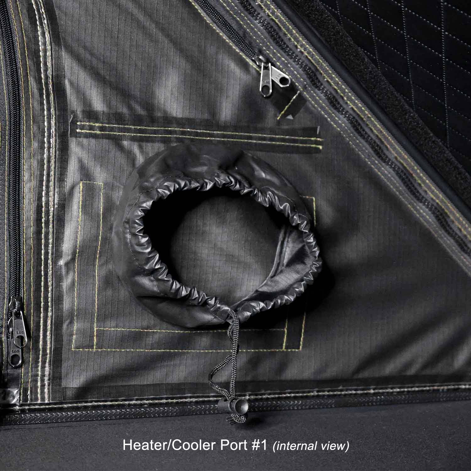 Kabari SuperFly Hybrid Wedge Lightweight Rooftop Tent Heater Cooler Port #1 Internal View