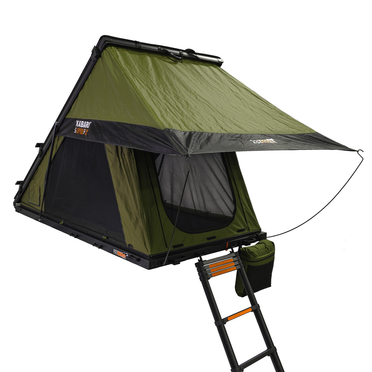 Kabari SuperFly Hybrid Wedge Lightweight Rooftop Tent Deployed Angled Right