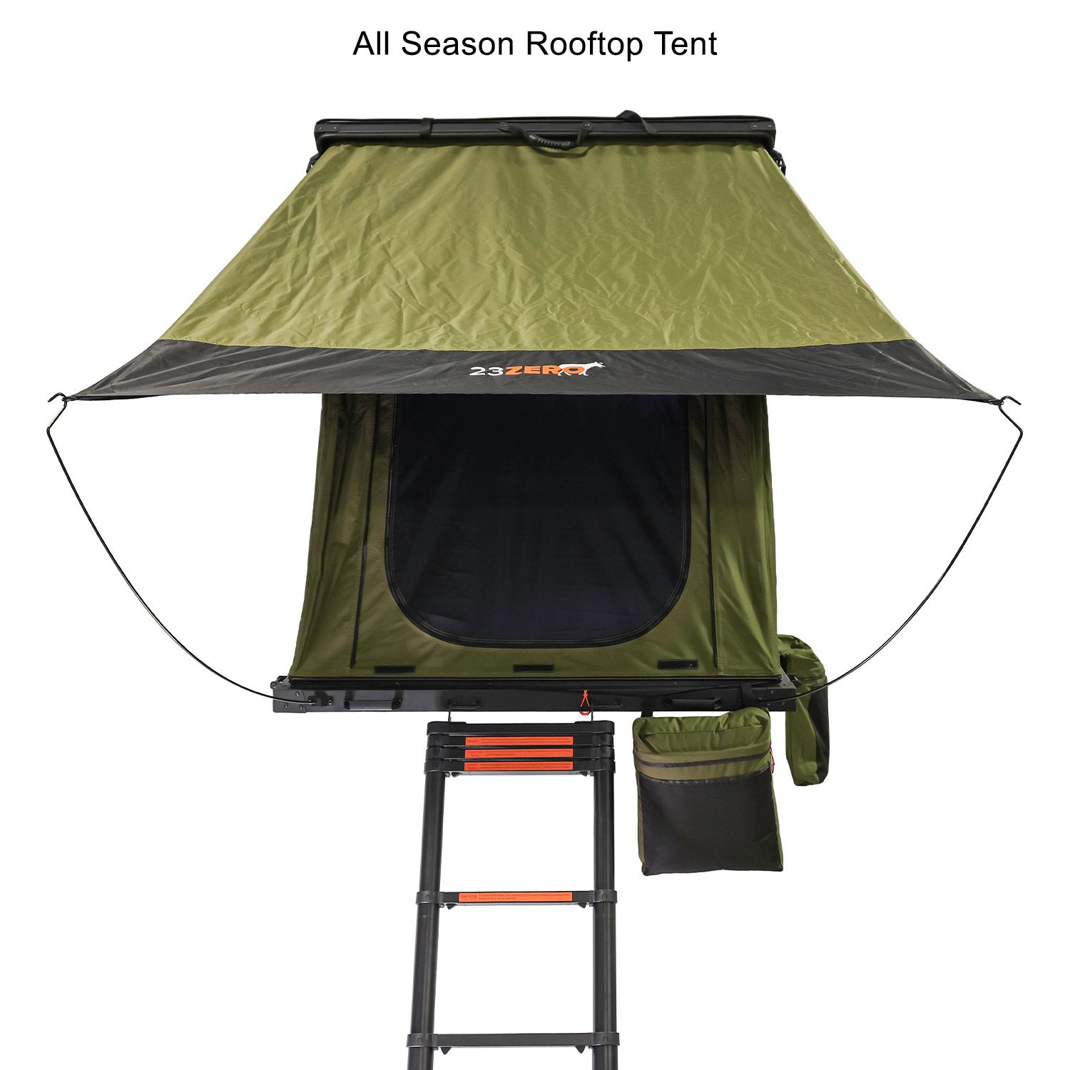 Kabari SuperFly Hybrid Wedge Lightweight Rooftop Tent Deployed Straight Forward View