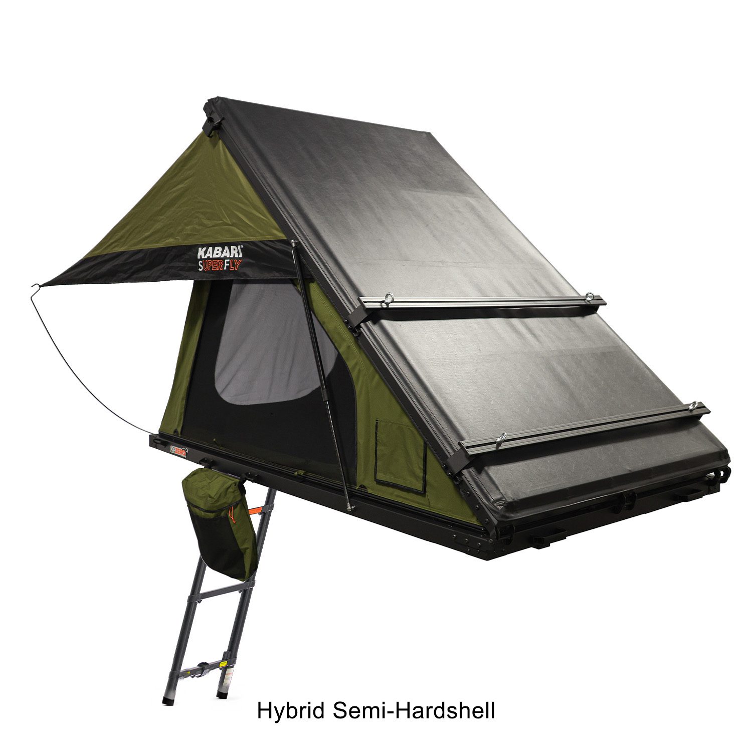Kabari SuperFly Hybrid Wedge Lightweight Rooftop Tent Deployed Hybrid Semi-Hardshell