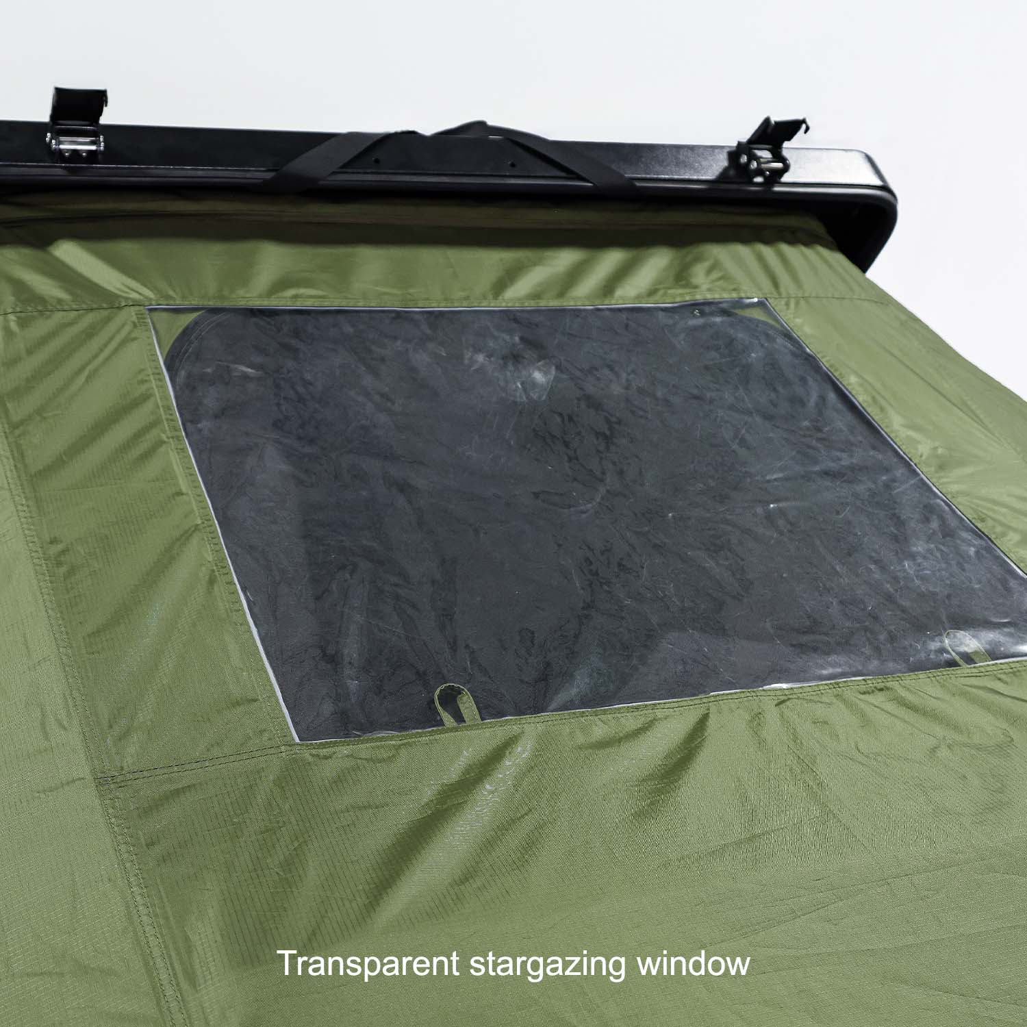 Kabari Z Aluminum Z-Lift Hard Shell Roof Tent Exterior View Transparent Stargazing Window