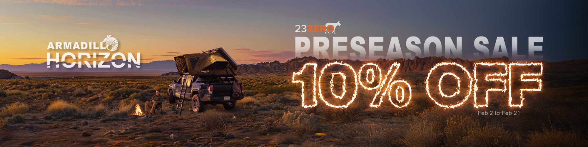 Armadillo Horizon February Preseason Roof Tent Sale Save 10% on Horizon 2 and Horizon 3