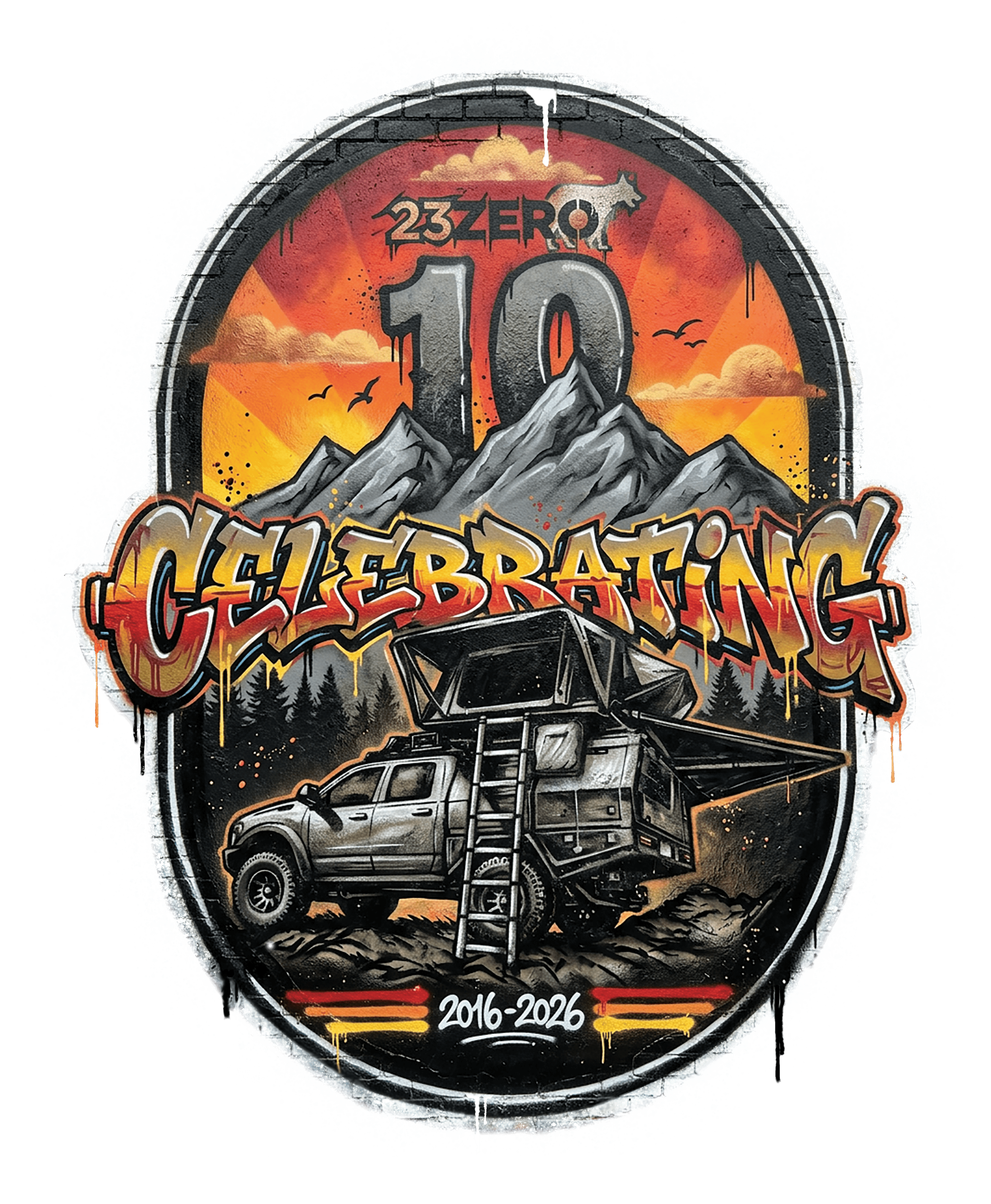 23ZERO 10 Year Celebration Logo