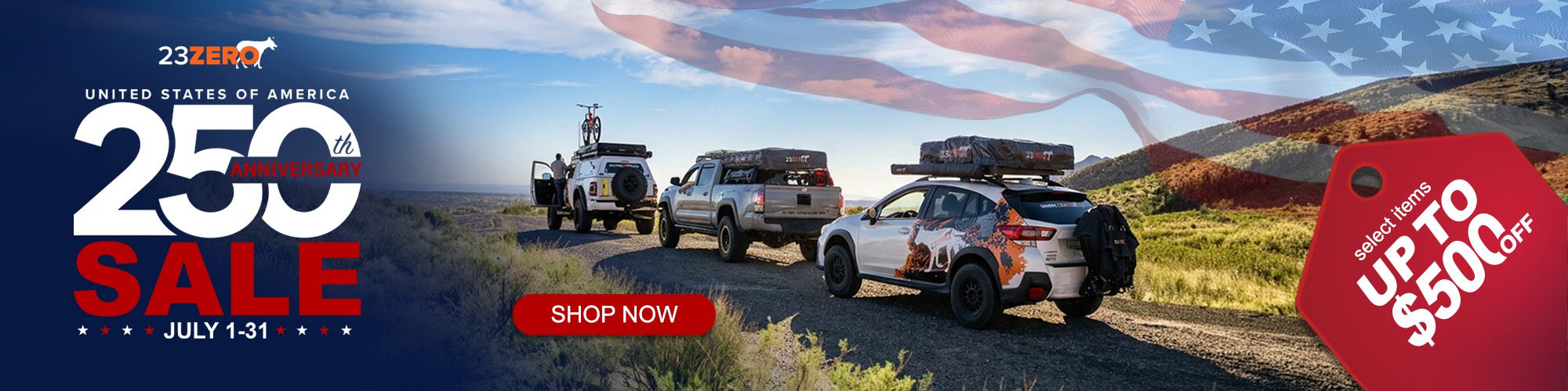23Zero America 250th Anniversary Sale July 1-31 Select Products Up To $500 Off